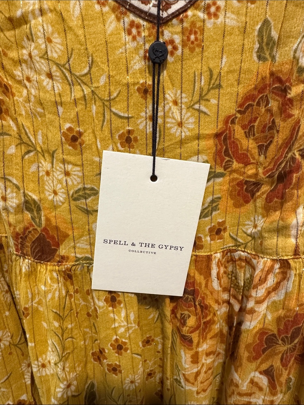 Spell Yellow Floral Maxi Dress with Spaghetti Straps - Picture 2 of 4